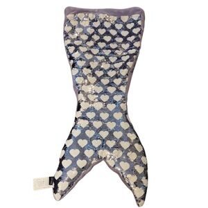 Cynthia Rowley Purple Heart Sequins Mermaid Tail Snuggle Wrap Blanket Kids